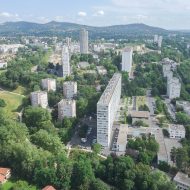 photo aérienne du secteur Château à Lyon la Duchère