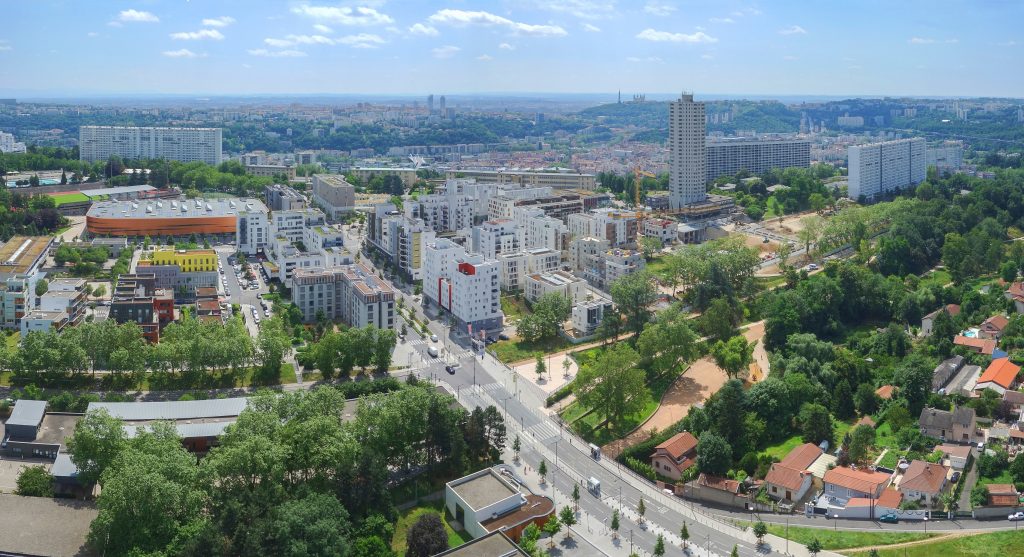 Vue aérienne de Lyon la Duchère en 2016