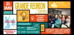 Invitation débat orientations du centre social Duchère Plateau