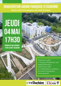 affiche inauguration jardin Françoise d'Eaubonne Duchère