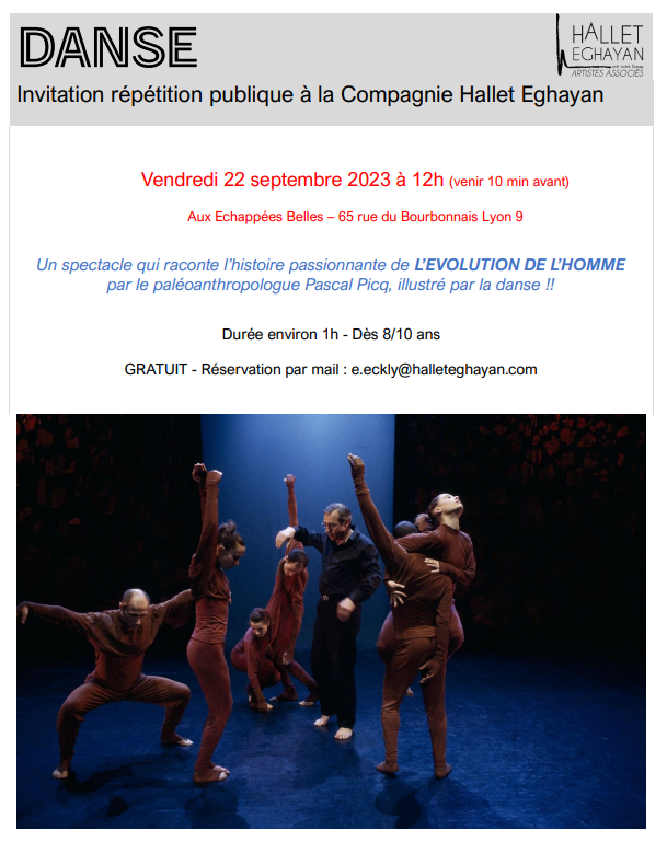 invitation répétition publique compagnie Hallet Eghayan