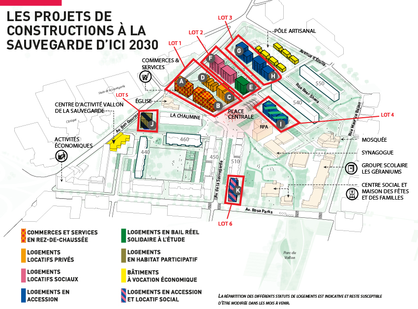 carte logements neufs Sauvegarde Lyon 9 Duchère 2024