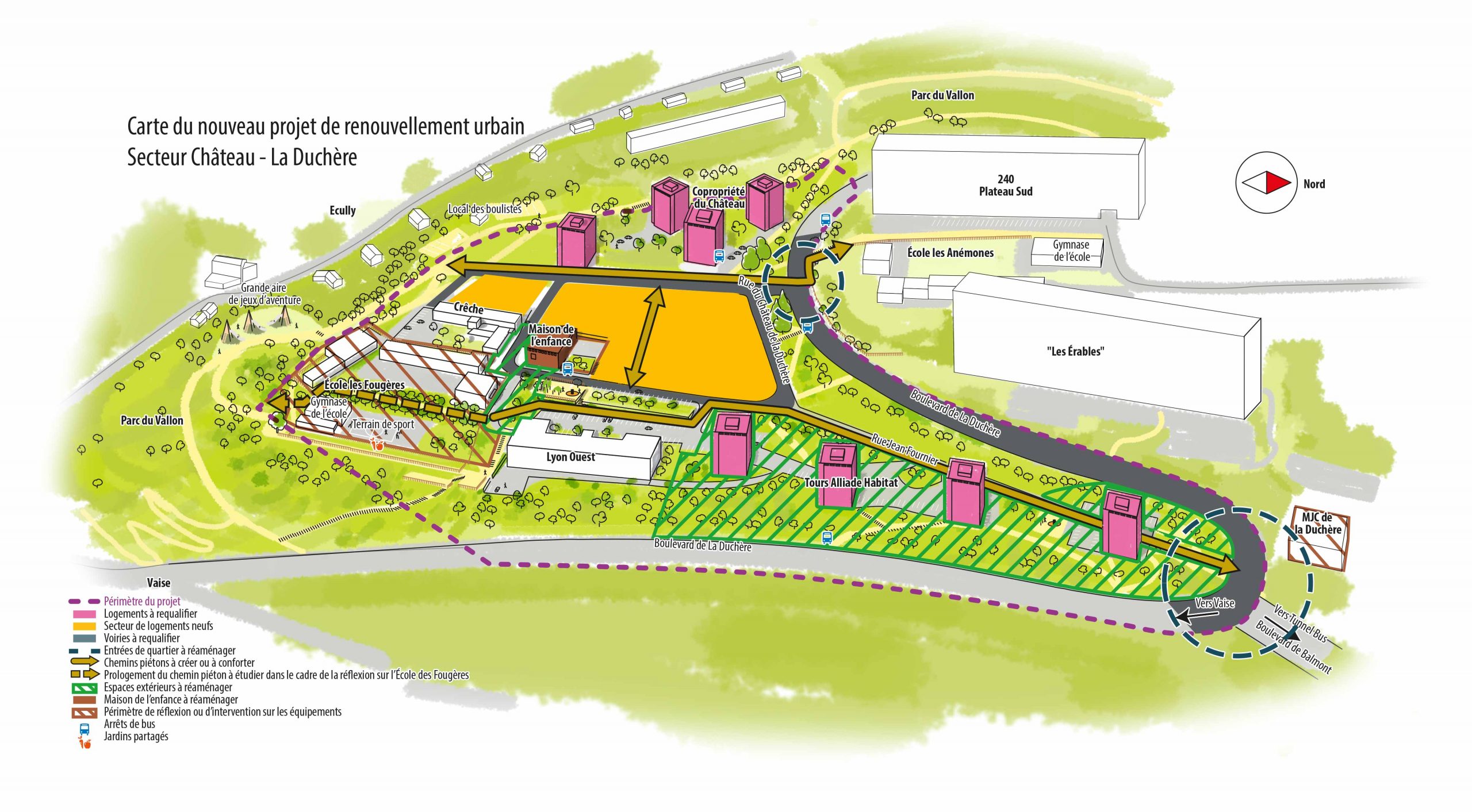 carte de synthèse du projet de réaménagement du Château horizon 2030